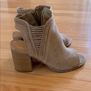 Open toe booties